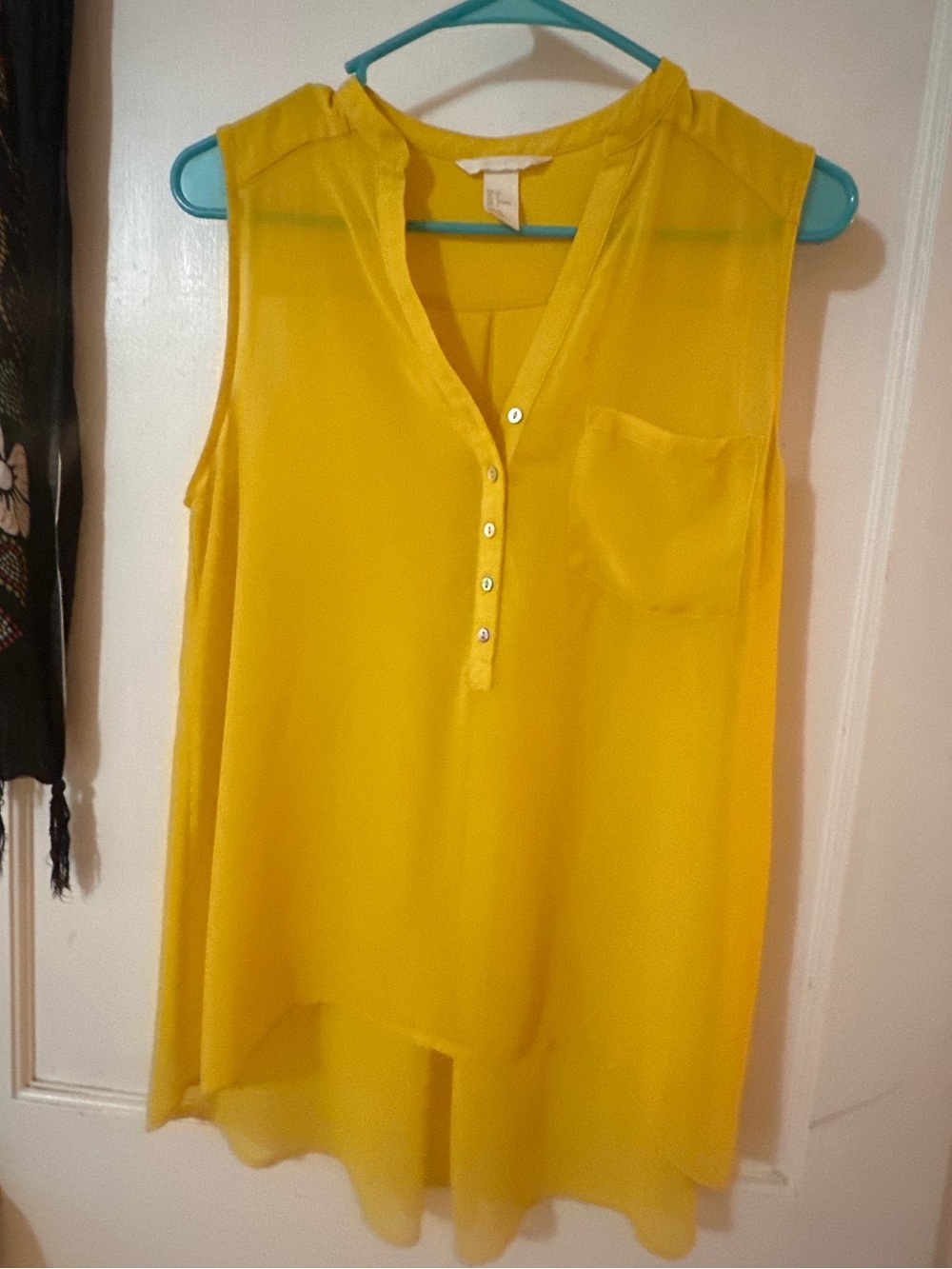 Sleeveless Sheer Hi-Lo Blouse